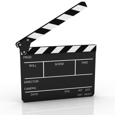 Opened Clapboard in Perspective clipart