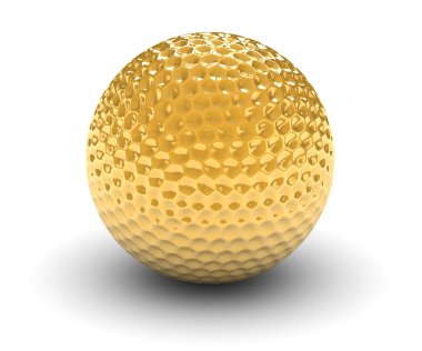 Golden Golf Ball clipart