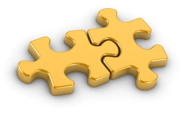 Arany gijsaw puzzle-darabokat — Stock Fotó