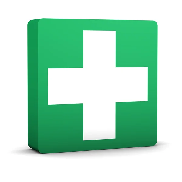 Znak zielony pierwszej pomocy — Zdjęcie stockowe