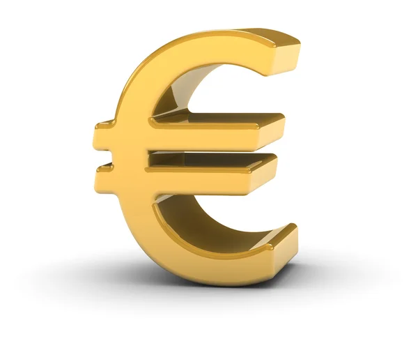 Signo dorado del euro — Foto de Stock