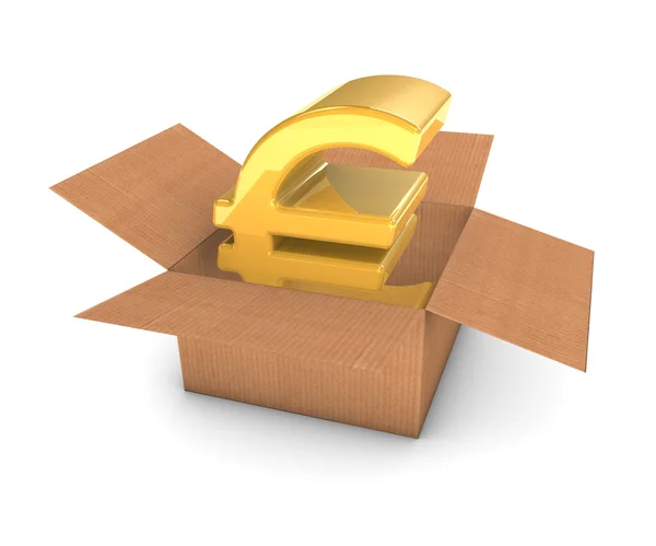 Golden Euro in Box — Stock Photo, Image