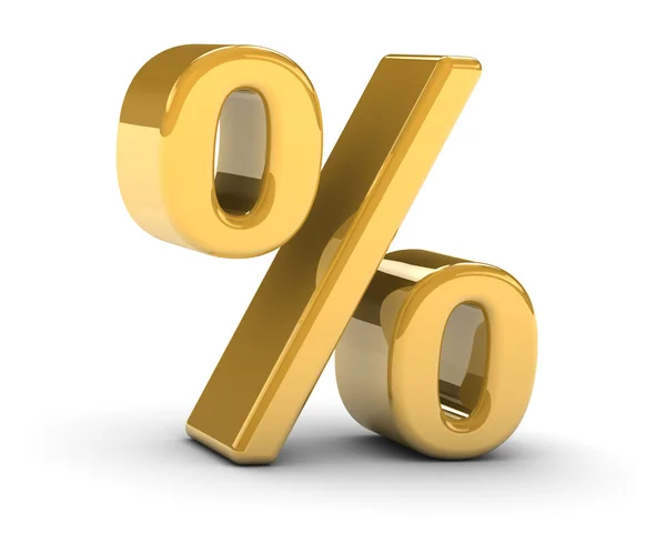 Sinal de percentagem dourada — Fotografia de Stock
