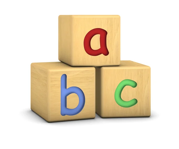 Abc 文字で木製のブロック — ストック写真