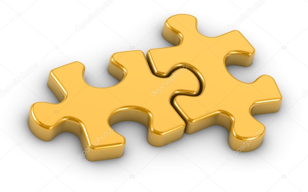 Golden Gijsaw Puzzle Pieces