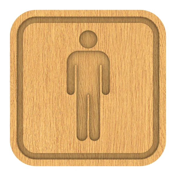 Hombres de madera letrero de baños —  Fotos de Stock
