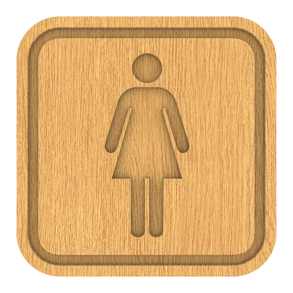 Segno di bagni in legno per donne — Foto Stock
