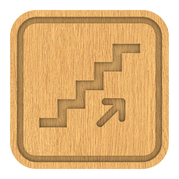 लकड़ी सीढ़ियों ऊपर संकेत — स्टॉक फ़ोटो, इमेज