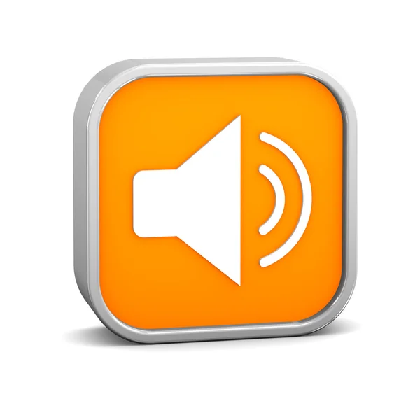 Orangefarbenes Audio-Zeichen — Stockfoto