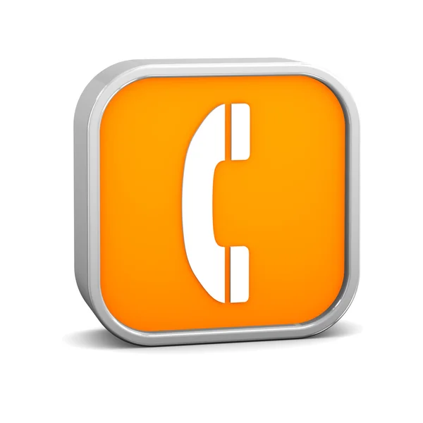 Orangefarbenes Telefonschild — Stockfoto