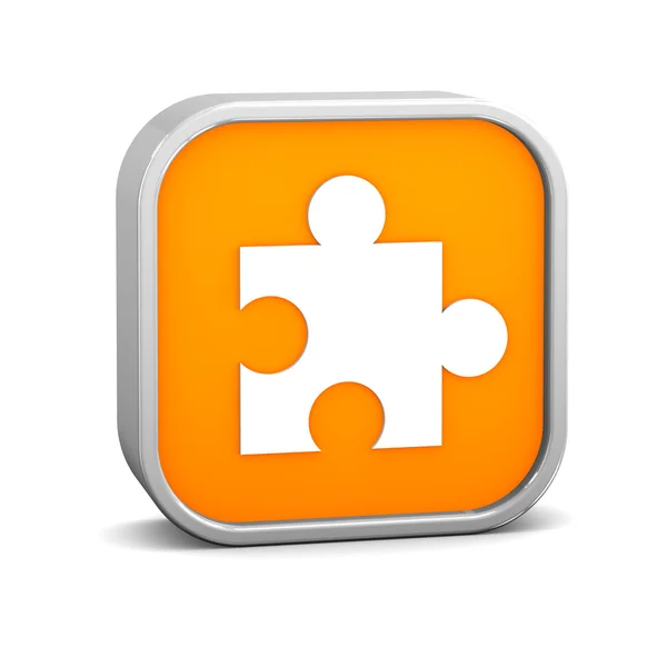 Oranžová puzzle znamení — Stock fotografie