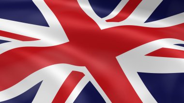 United Kingdom flag in the wind clipart