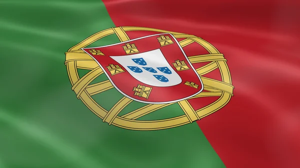 Bandeira portuguesa ao vento — Fotografia de Stock