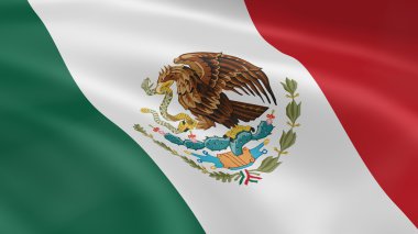 Mexican flag in the wind clipart