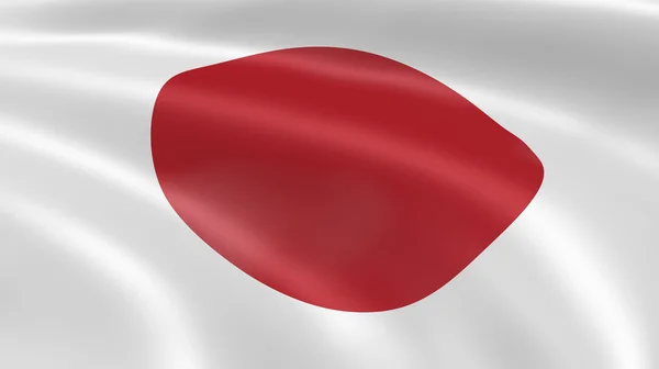 Japonská vlajka ve větru — Stock fotografie