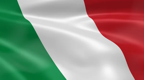 Włoska flaga na wietrze — Zdjęcie stockowe