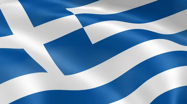 Bandeira da Grécia ao vento — Fotografia de Stock