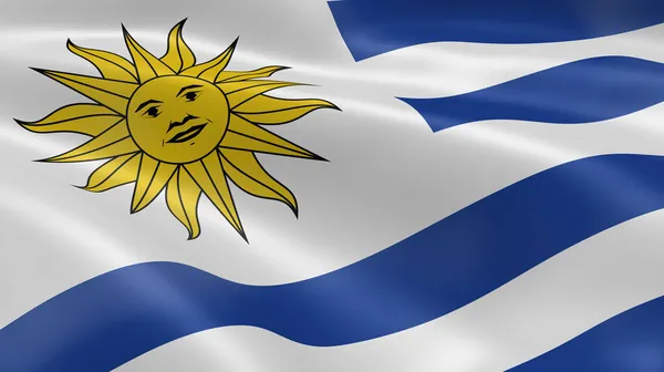 Bandeira do Uruguai ao vento — Fotografia de Stock