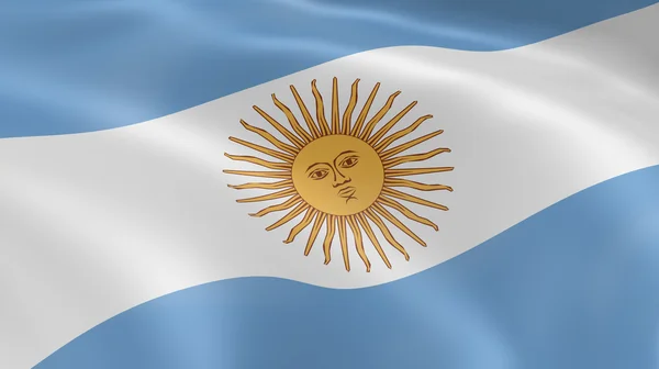 Flagą Argentyny na wietrze — Zdjęcie stockowe