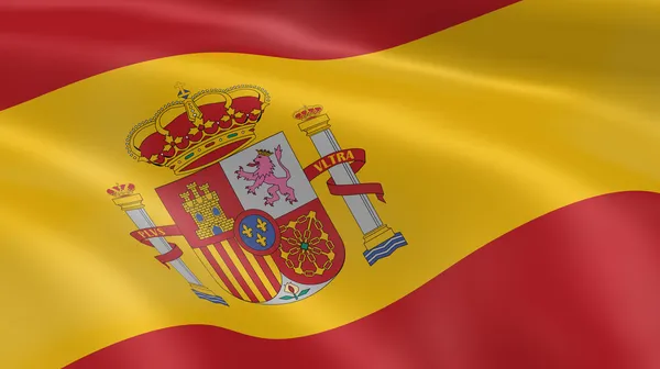 Spanische Flagge im Wind — Stockfoto