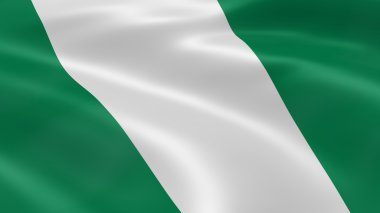 Nigerian flag in the wind clipart