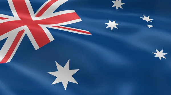 Australische vlag in de wind — Stockfoto