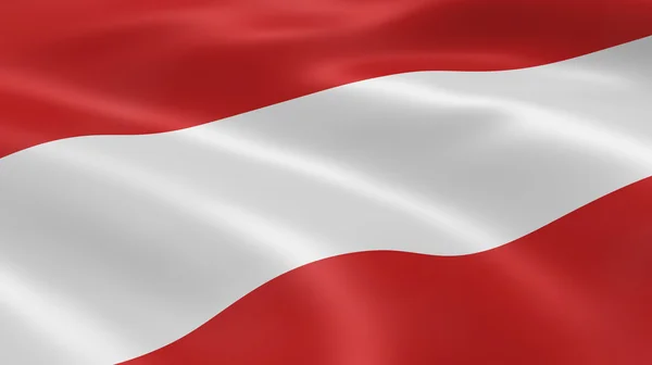 Österreichische Flagge im Wind — Stockfoto