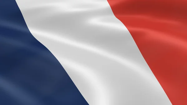 Fransk flagga i vinden — Stockfoto