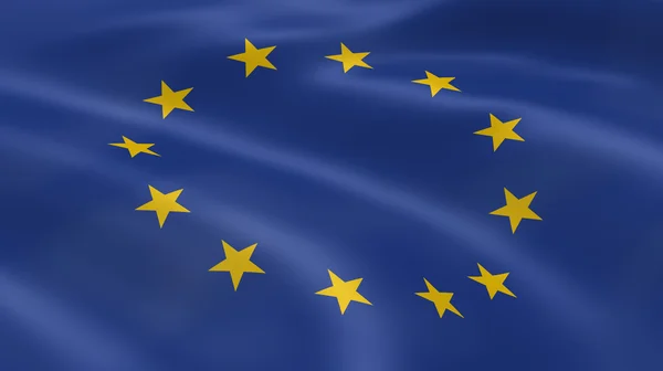 Europeiska unionens flagga i vinden — Stockfoto