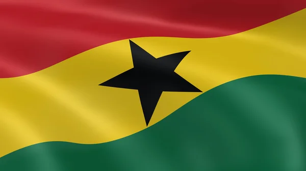 Ghánai zászló a szélben — Stock Fotó