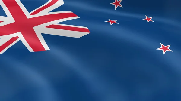 Bandeira neozelandesa ao vento — Fotografia de Stock