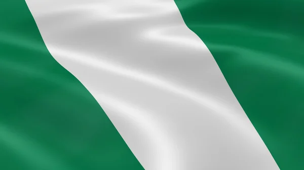 Nigerian flag in the wind — Zdjęcie stockowe