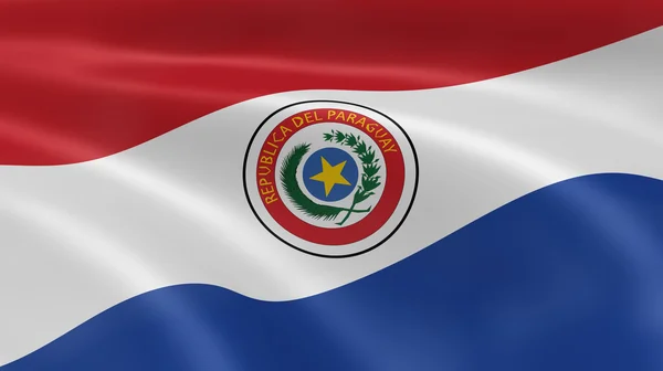 Парагвайський прапор на вітрі — стокове фото