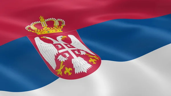 Сербский флаг на ветру — стоковое фото