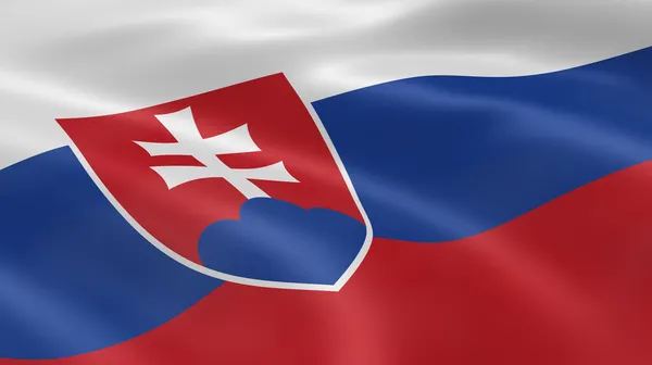 Slovenská vlajka ve větru — Stock fotografie