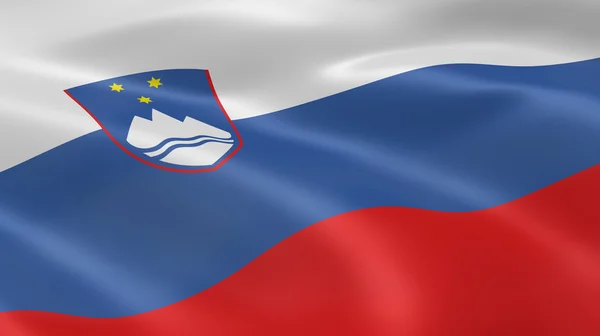 Flaga słoweńska w wiatr — Zdjęcie stockowe