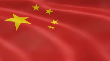 Chinese flag in the wind clipart