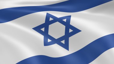 Israeli flag in the wind clipart