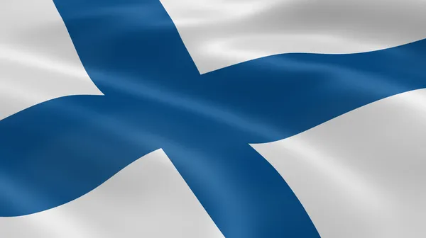 Bandiera finlandese nel vento — Foto Stock