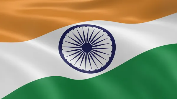 Indisk flag i vinden - Stock-foto
