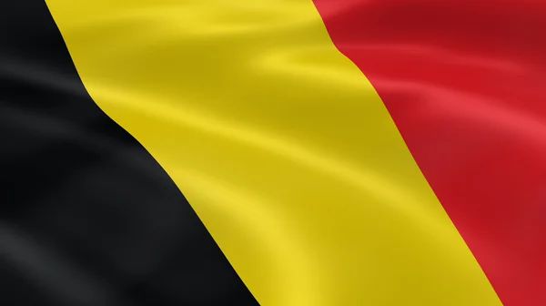 Bandeira belga no vento — Fotografia de Stock