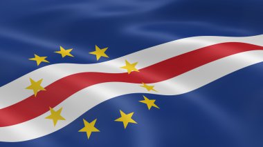 Cape Verdean flag in the wind clipart