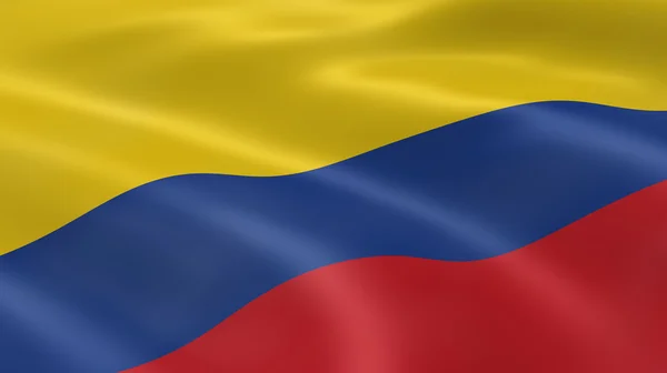 Bandeira colombiana no vento — Fotografia de Stock