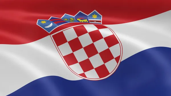 Хорватська-прапор на вітрі — стокове фото