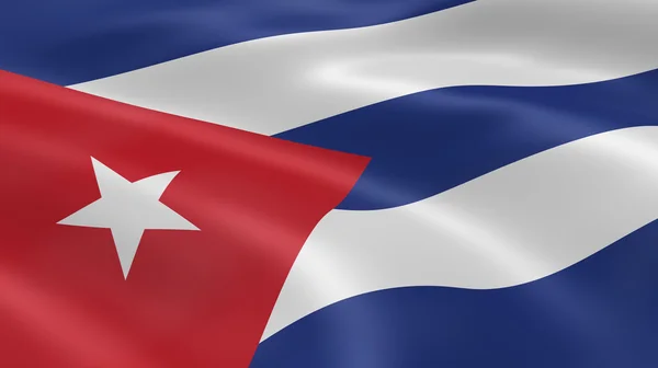 Bandiera cubana nel vento — Foto Stock