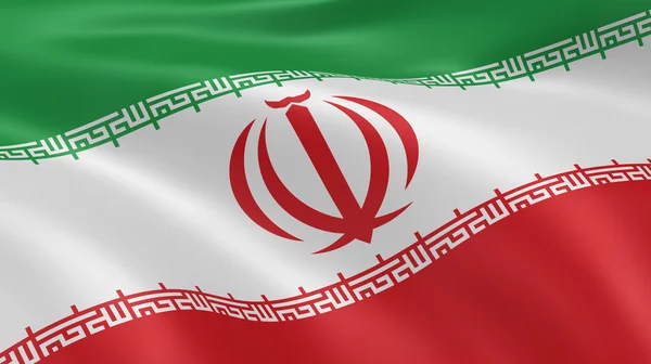 Bandera iraní en el viento — Foto de Stock