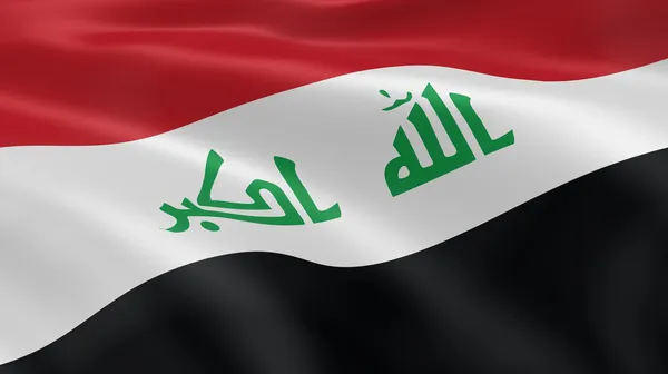 Iraqi flag in the wind — Stock Photo, Image