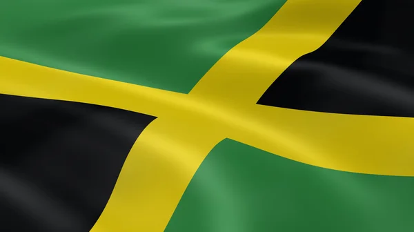 Jamaican flag in the wind — Stock Photo, Image