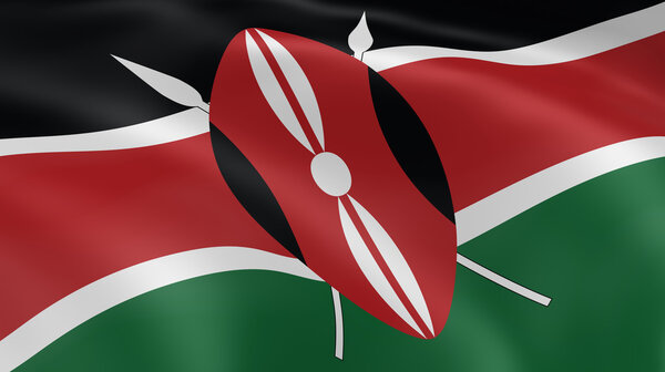 Кенийский флаг на ветру
