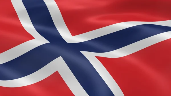 Norwegian flag in the wind — Stock Photo, Image
